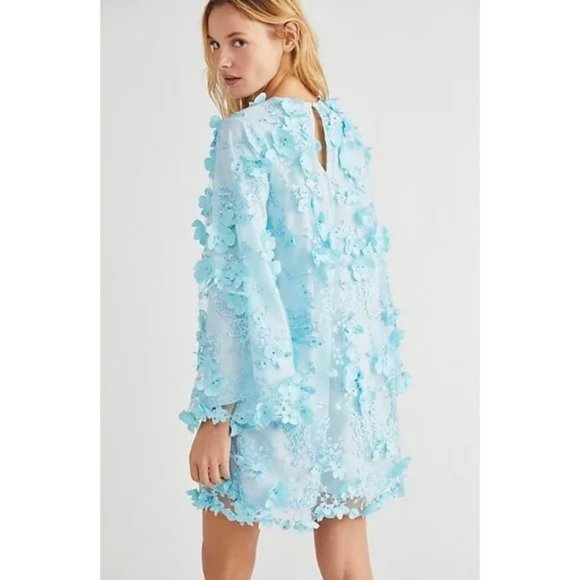 NWT Mestiza x Free People Flora Mini Dress in Aqua Blue size XS - Picture 2 of 8